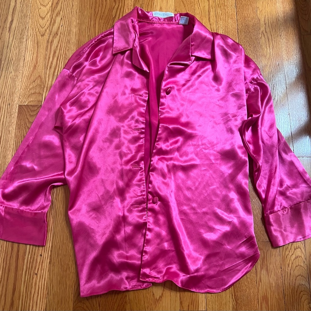 Vibrant Pink Satin Blouse